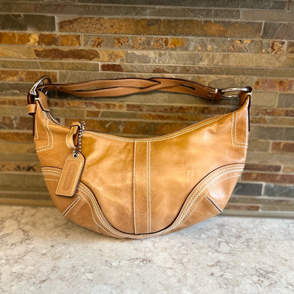 Brown leather Coach soho purse